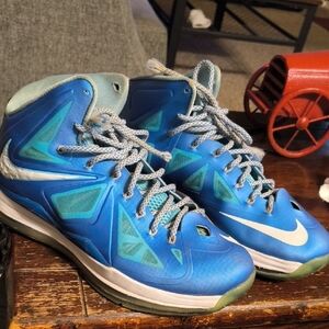 Nike Lebron 10+ Sport Pack Blue Diamond Size 11 , Basketball Sneakers